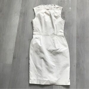 BANANA REPUBLIC CHINO DRESS WHITE SLEEVELESS FRAPED CREW NECK WOMENS 6